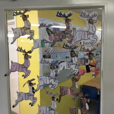 The class designed Christmas Decorations to put around our class this week.