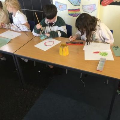 Later in the week, using our recent learning in art about contrasting and complementing colours, we painted beautiful Harvest fruit for our presentation in the Harvest Worship on Thursday.